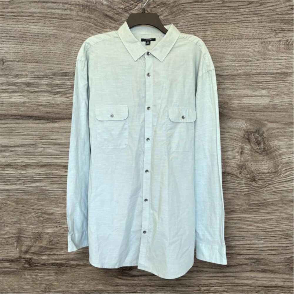 Men's XXL Alfani 'Warren' Cloud Blue Casual Long Sleeve Button Up Shirt NWT
